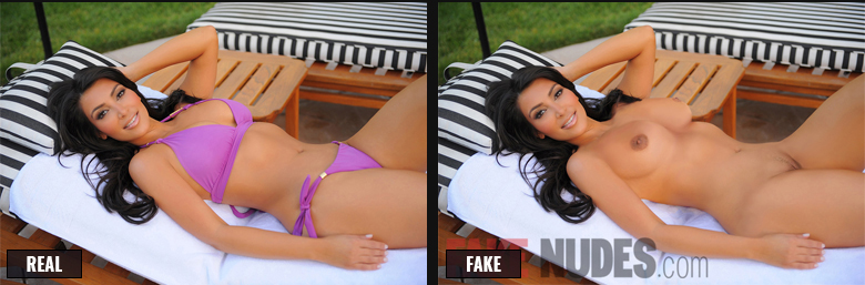 Kim Kardashian Fake Nude Before After