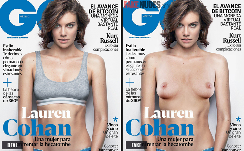 Lauren Cohan Fake Nude Before After