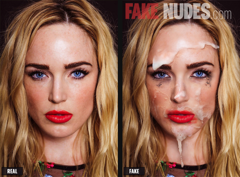 Caity Lotz Fake Facial Before After