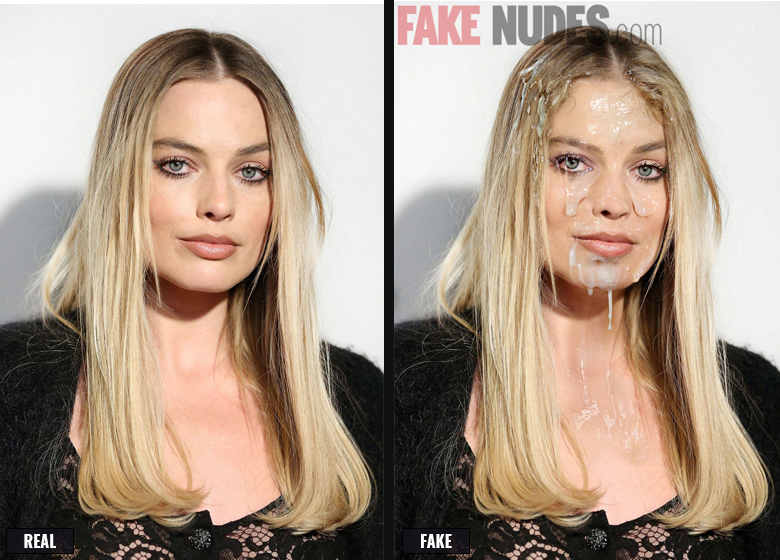 Margot Robbie Fake Facial Before After