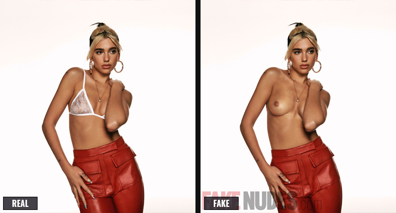 Dua Lipa Fake Nude Before After
