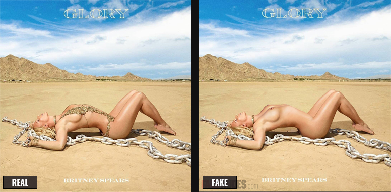 Britney Spears fake nude before after