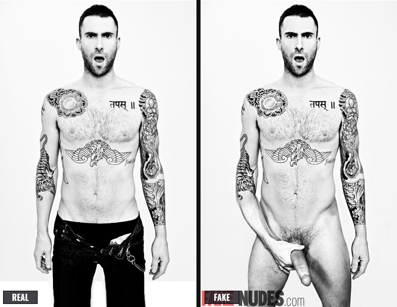 Adam Levine Fake Nude Before After
