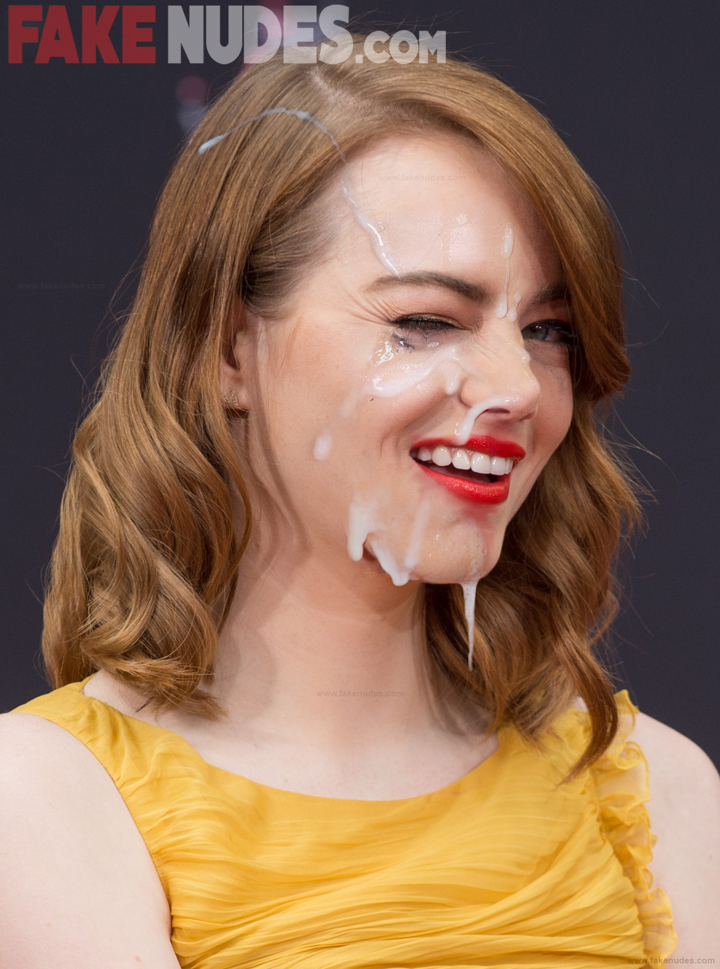 Emma Stone Fake Cumshot Facial