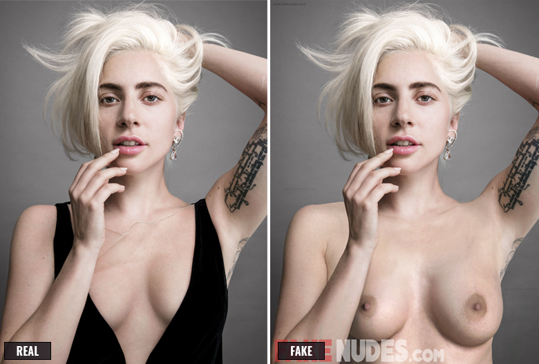 Lady Gaga Fake Nude Before After