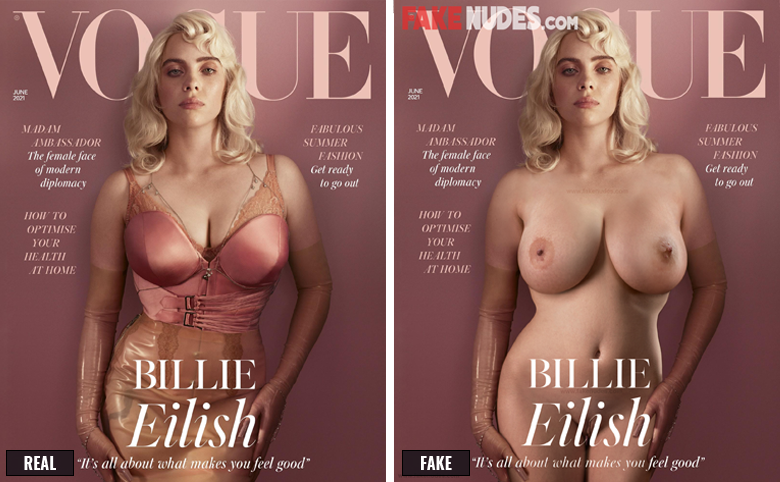 Billie Eilish Fake Nude Before After