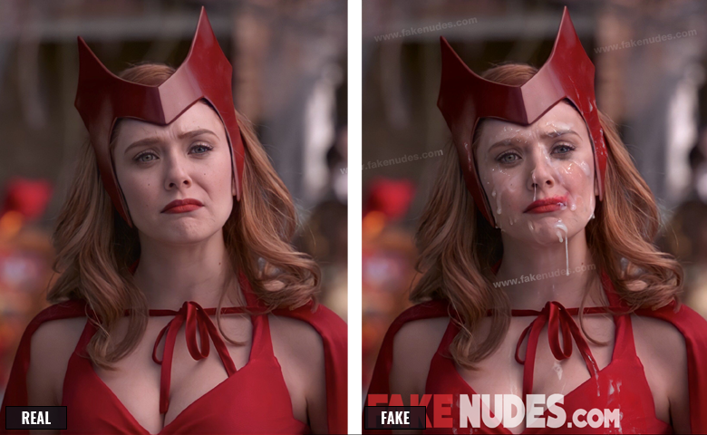 Elizabeth Olsen Fake Facial Before After